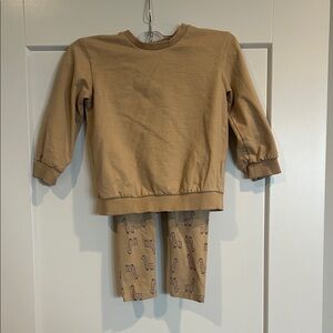 Tan Kids' Sweatshirt and Pants Set